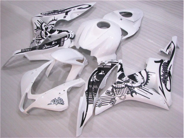 07-08 Black White Honda CBR600RR Motorcycle Fairing 07-08 Black White Honda CBR600RR Motorcycle Fairing