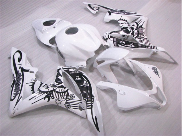 07-08 Black White Honda CBR600RR Motorcycle Fairing 07-08 Black White Honda CBR600RR Motorcycle Fairing