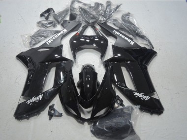 07-08 Black White Ninja Kawasaki ZX6R Motorcycle Fairings