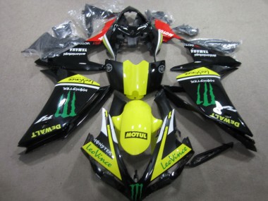 07-08 Black Yellow Motul Leovince Yamaha YZF R1 Motorcycle Fairings