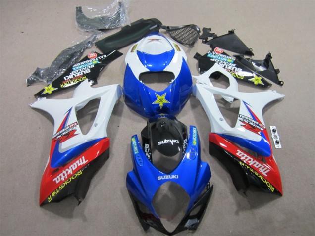 07-08 Blue White Rockstar Suzuki GSXR 1000 Motorcycle Fairings 07-08 Blue White Rockstar Suzuki GSXR 1000 Motorcycle Fairings