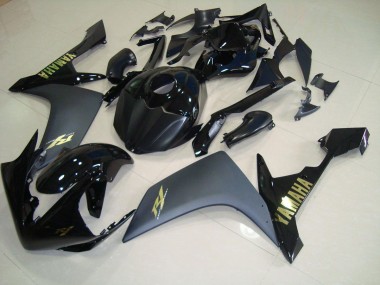 07-08 Matte Black Gold Yamaha YZF R1 Motorcycle Fairings