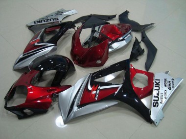 07-08 Red Black Silver Suzuki GSXR 1000 Motorcycle Fairing