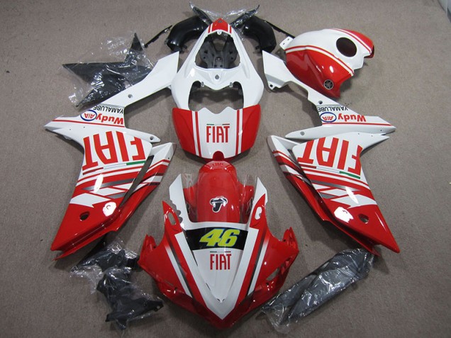 07-08 Red White Fiat 46 Yamaha YZF R1 Motorcycle Fairings 07-08 Red White Fiat 46 Yamaha YZF R1 Motorcycle Fairings
