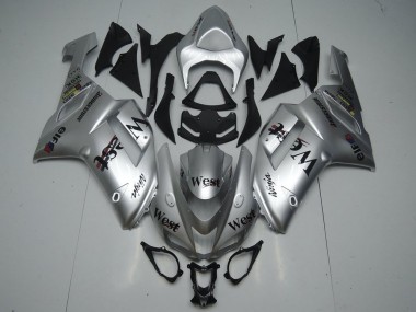 07-08 Silver West Kawasaki ZX6R Motorcycle Fairings