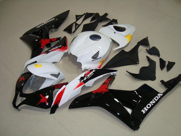 07-08 White Black Red Honda CBR600RR Motorcycle Fairing 07-08 White Black Red Honda CBR600RR Motorcycle Fairing