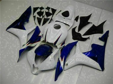 07-08 White Blue Honda CBR600RR Motorcycle Fairings