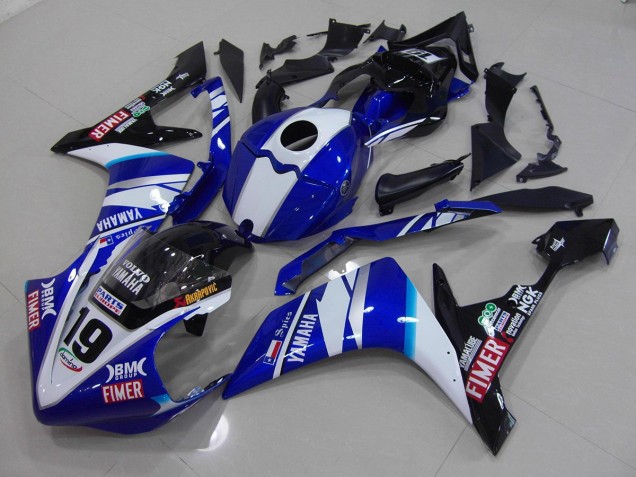 07-08 White Blue Yamaha YZF R1 Motorcycle Fairings 07-08 White Blue Yamaha YZF R1 Motorcycle Fairings