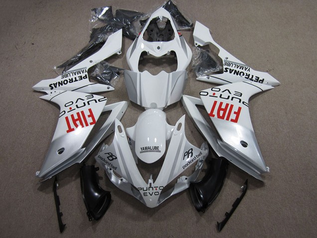 07-08 White Fiat Yamaha YZF R1 Motorcycle Fairings