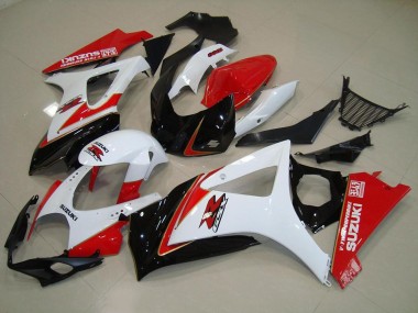 07-08 White Red Black Suzuki GSXR 1000 Motorcycle Fairings