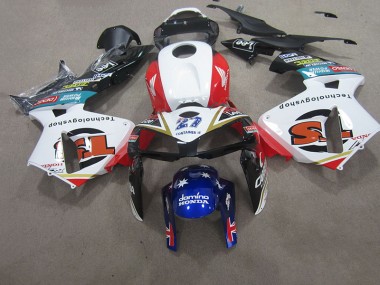 07-08 White Red Blue Honda CBR600RR Motorcycle Fairings