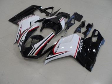 07-14 Black Tricolor Ducati 848 1098 1198 Motorcycle Fairings
