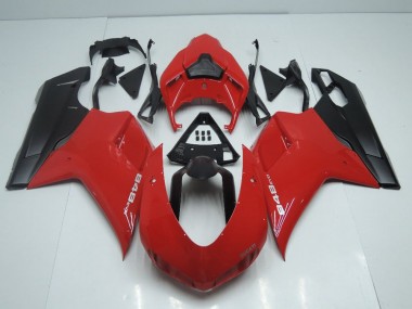 07-14 OEM Style Red with Matte Black Side Ducati 848 1098 1198 Motorcycle Fairings