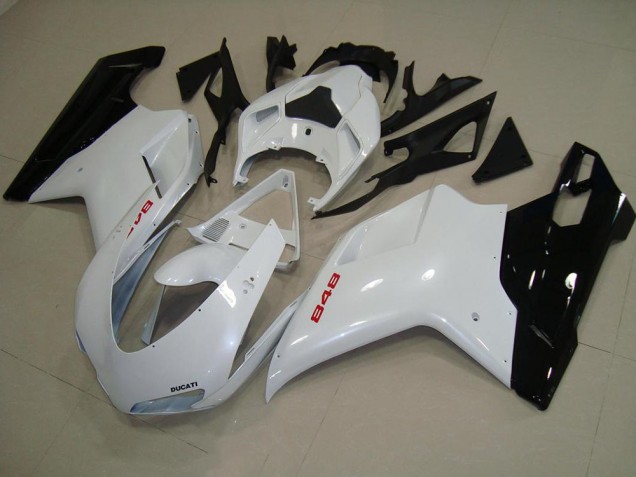07-14 Pearl White Black Ducati 848 1098 1198 Motorcycle Fairings 07-14 Pearl White Black Ducati 848 1098 1198 Motorcycle Fairings