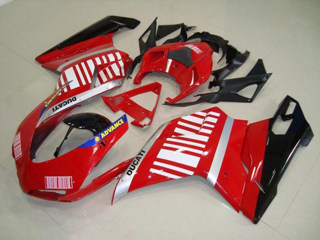 07-14 Red White Ducati 848 1098 1198 Full Motorcycle Fairing Kits 07-14 Red White Ducati 848 1098 1198 Full Motorcycle Fairing Kits