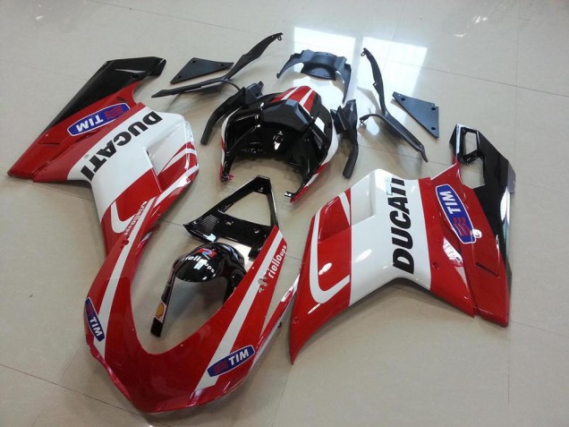 07-14 Red White Ducati 848 1098 1198 Motorcycle Fairings 07-14 Red White Ducati 848 1098 1198 Motorcycle Fairings