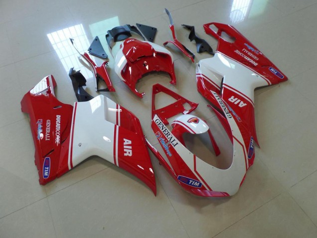 07-14 Red and White Air Ducati 848 1098 1198 Motorcycle Fairings 07-14 Red and White Air Ducati 848 1098 1198 Motorcycle Fairings