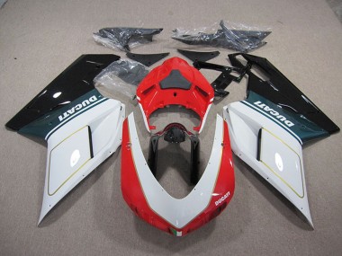 07-14 White Red Ducati 1098 848 Motorcycle Fairings