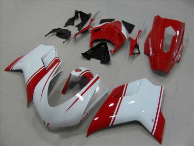 07-14 White and Red Racing Version Ducati 848 1098 1198 Motorcycle Fairings