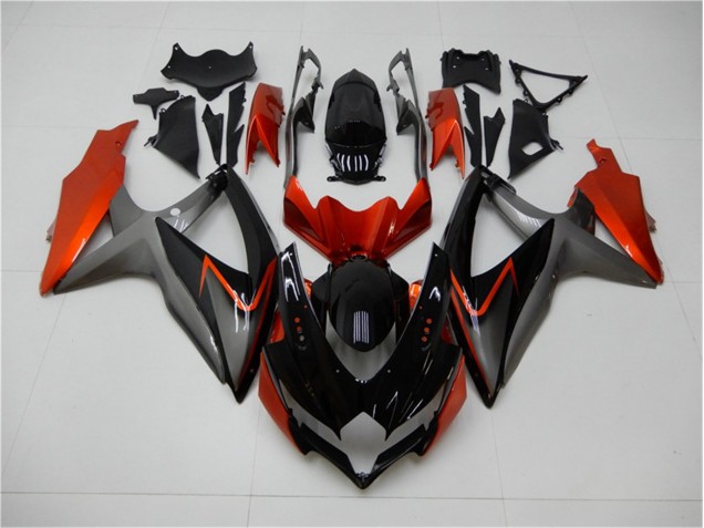 08-10 Black Orange Grey Suzuki GSXR 600/750 Motorcycle Fairings 08-10 Black Orange Grey Suzuki GSXR 600/750 Motorcycle Fairings