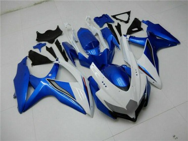 08-10 Blue White Suzuki GSXR 600/750 Motorcycle Fairing Kits & Plastic
