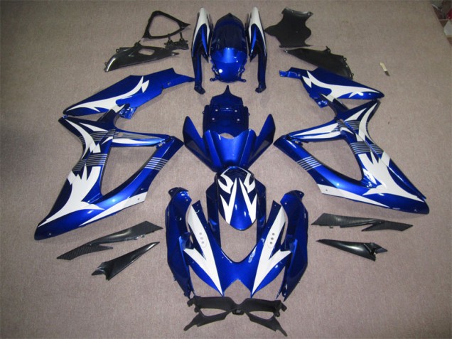 08-10 Blue White Suzuki GSXR 600 Motorcycle Fairings 08-10 Blue White Suzuki GSXR 600 Motorcycle Fairings