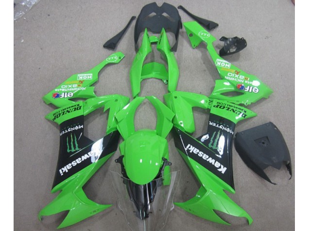 08-10 Green Black Monster Kawasaki ZX10R Motorcycle Fairings 08-10 Green Black Monster Kawasaki ZX10R Motorcycle Fairings