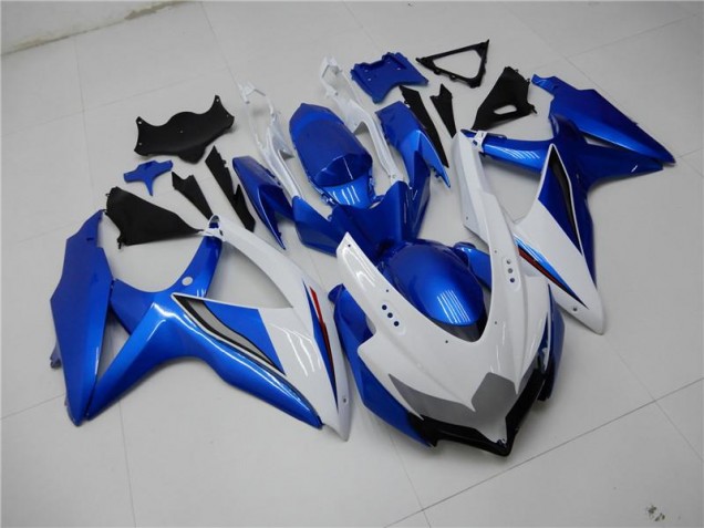 08-10 White Blue Suzuki GSXR 600/750 Motorcycle Fairing 08-10 White Blue Suzuki GSXR 600/750 Motorcycle Fairing