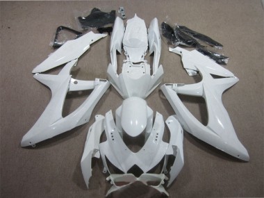 08-10 White Suzuki GSXR 600 Motorcycle Fairings