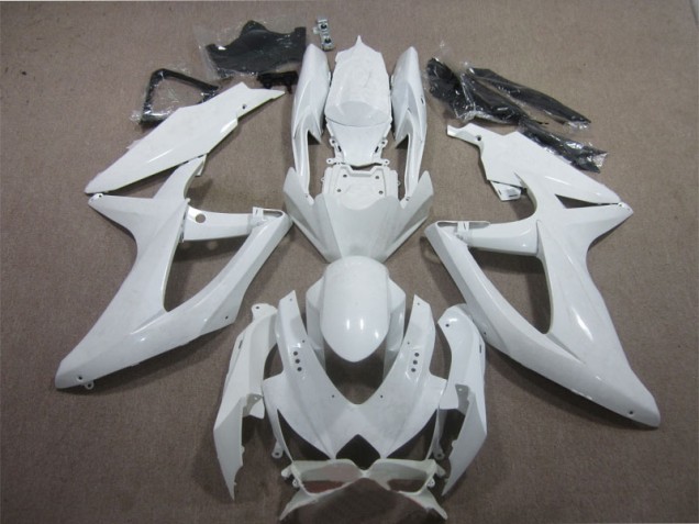 08-10 White Suzuki GSXR 600 Motorcycle Fairings 08-10 White Suzuki GSXR 600 Motorcycle Fairings