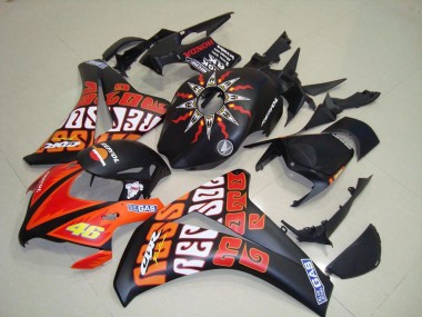 08-11 Rossi Matte Black Honda CBR1000RR Motorcycle Fairings