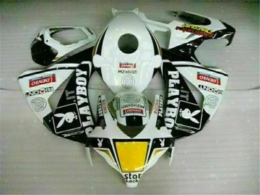 08-11 White Black Playboy Honda CBR1000RR Motorcycle Fairing