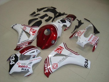 08-11 White Red HARC Pro PIAA 634 Honda CBR1000RR Motorcycle Fairings
