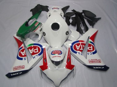 08-11 White Red PATA Honda CBR1000RR Motorcycle Fairing