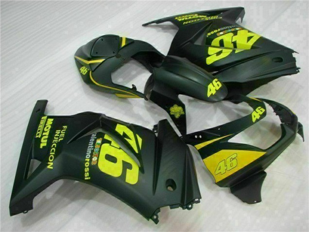 08-12 Black Yellow 46 Kawasaki EX250 Motorcycle Fairings