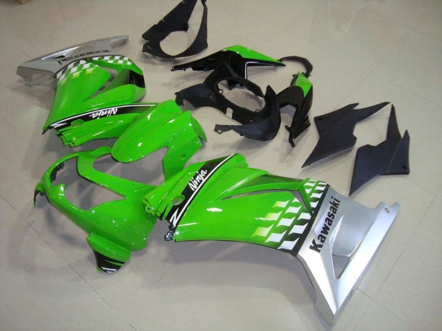 08-12 Green Silver Kawasaki ZX250R Motorcycle Fairings 08-12 Green Silver Kawasaki ZX250R Motorcycle Fairings