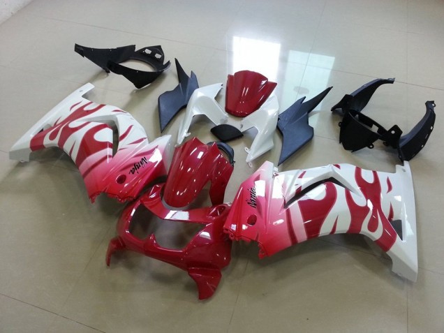 08-12 Pink Red Flame Kawasaki ZX250R Motorcycle Fairings 08-12 Pink Red Flame Kawasaki ZX250R Motorcycle Fairings
