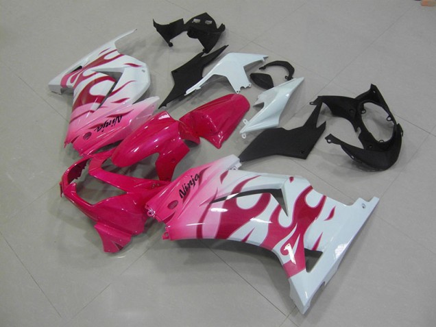 08-12 Pink White Kawasaki ZX250R Motorcycle Fairings 08-12 Pink White Kawasaki ZX250R Motorcycle Fairings
