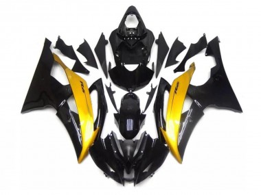 08-16 Black Gold Yamaha YZF R6 Motorcycle Fairings