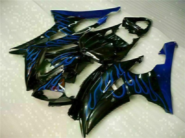 08-16 Blue Flame Black Yamaha YZF R6 Motorcycle Fairings 08-16 Blue Flame Black Yamaha YZF R6 Motorcycle Fairings
