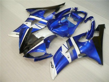08-16 Blue White Black Yamaha YZF R6 Motorcycle Fairing