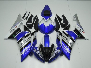 08-16 Blue White ENEOS Monster Yamaha YZF R6 Motorcycle Fairings