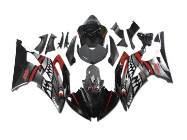 08-16 Grey Red Shark Yamaha YZF R6 Motorcycle Fairings