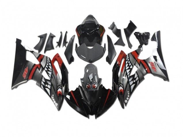 08-16 Grey Red Shark Yamaha YZF R6 Motorcycle Fairings 08-16 Grey Red Shark Yamaha YZF R6 Motorcycle Fairings