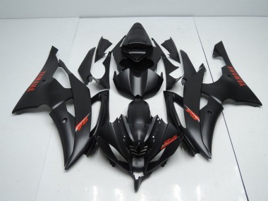 08-16 Matte Black Red Decals Yamaha YZF R6 Motorcycle Fairings