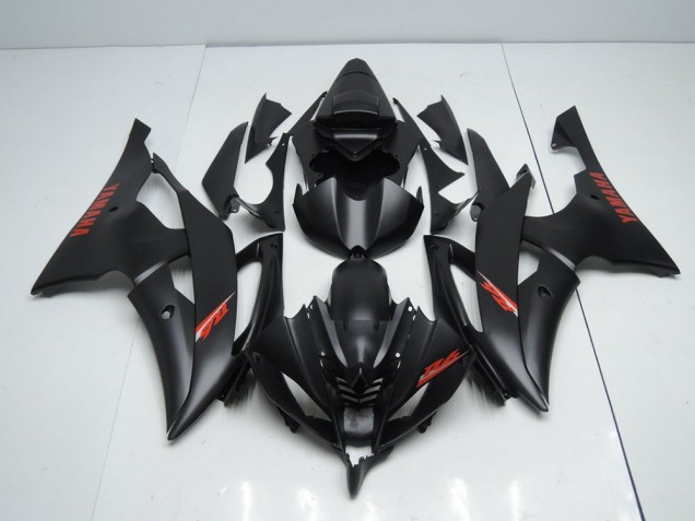 08-16 Matte Black Red Decals Yamaha YZF R6 Motorcycle Fairings 08-16 Matte Black Red Decals Yamaha YZF R6 Motorcycle Fairings