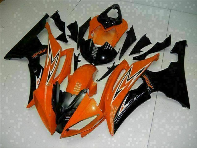08-16 Orange Black Yamaha YZF R6 Motorcycle Fairings 08-16 Orange Black Yamaha YZF R6 Motorcycle Fairings