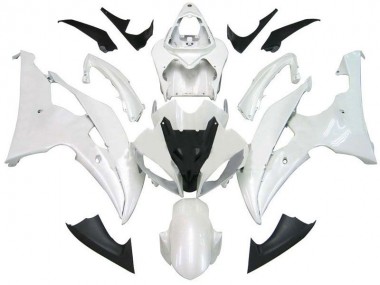 08-16 Pearl White Yamaha YZF R6 Motorcycle Fairing