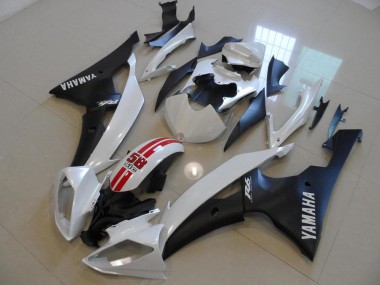 08-16 Pearl White and Black 58 Sic Yamaha YZF R6 Motorcycle Fairings