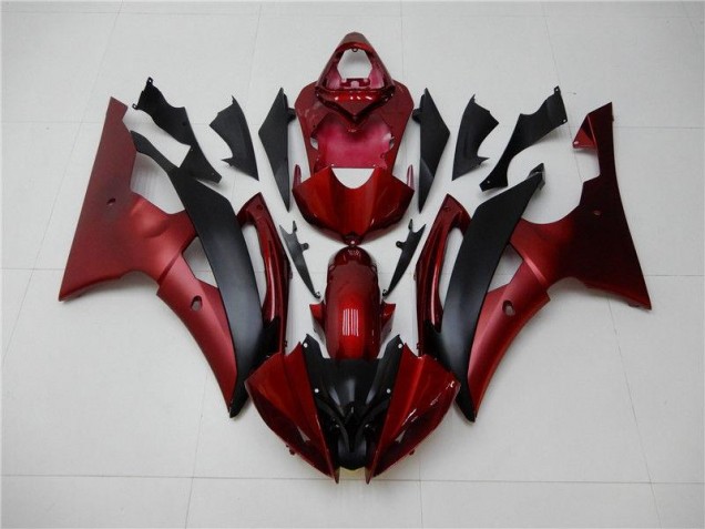 08-16 Red Black Yamaha YZF R6 Motorcycle Fairing 08-16 Red Black Yamaha YZF R6 Motorcycle Fairing